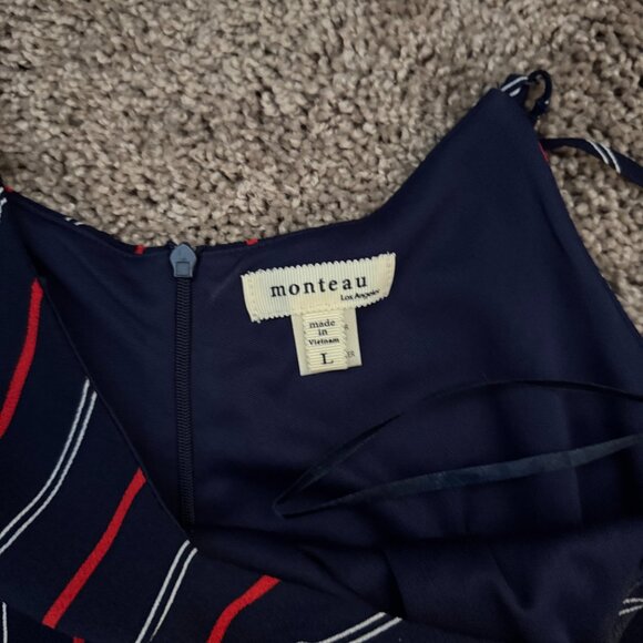 Monteau Striped Tie-Front Jumpsuit – Size L - Picture 4 of 5